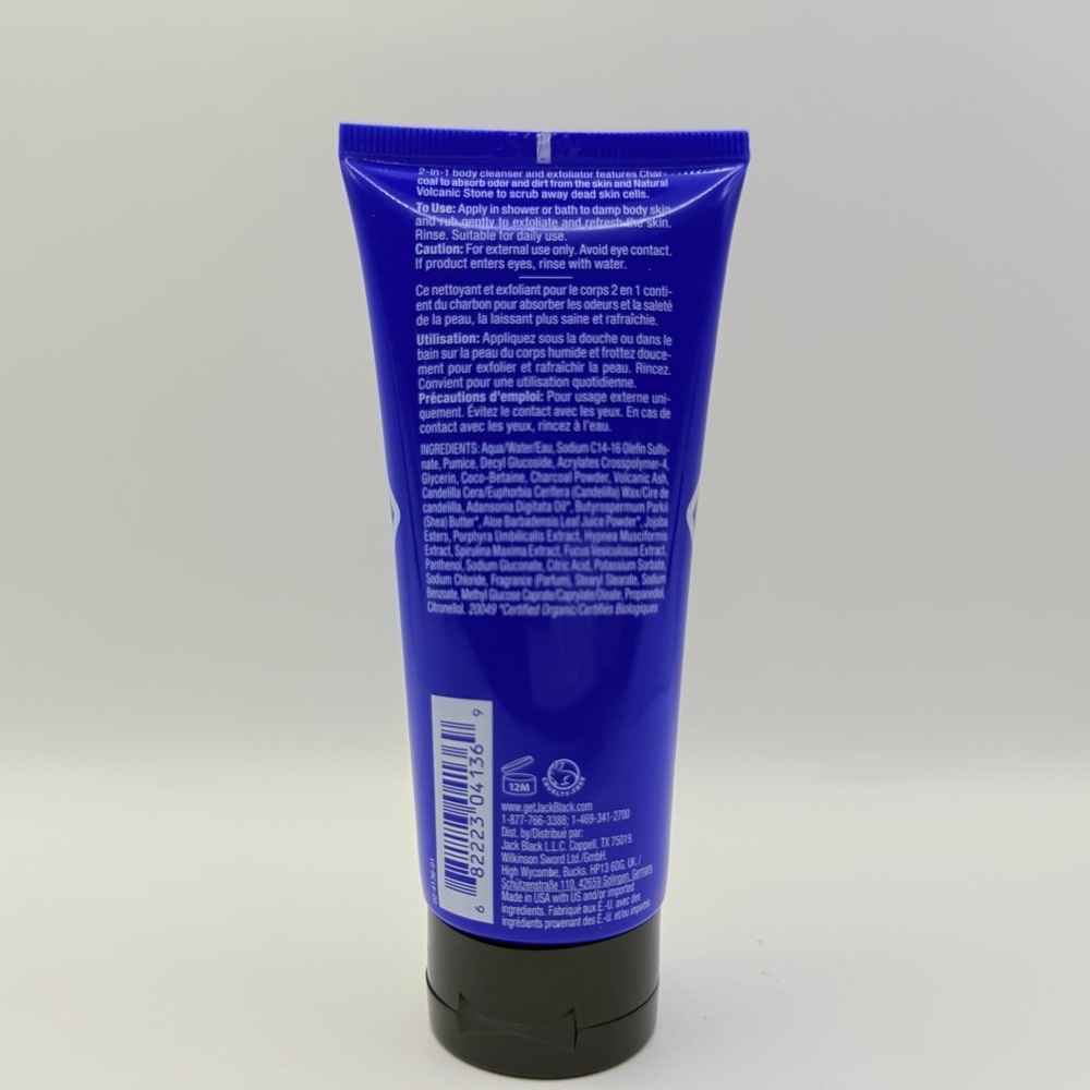 Jack Black Charcoal Body Buff Exfoliating Cleanser 3 oz Natural Volcanic Stone - Picture 5 of 7